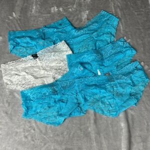 NWT Aerie Lace Cheeky Panties XS Bundle New With Tags Blue White 6-Pack